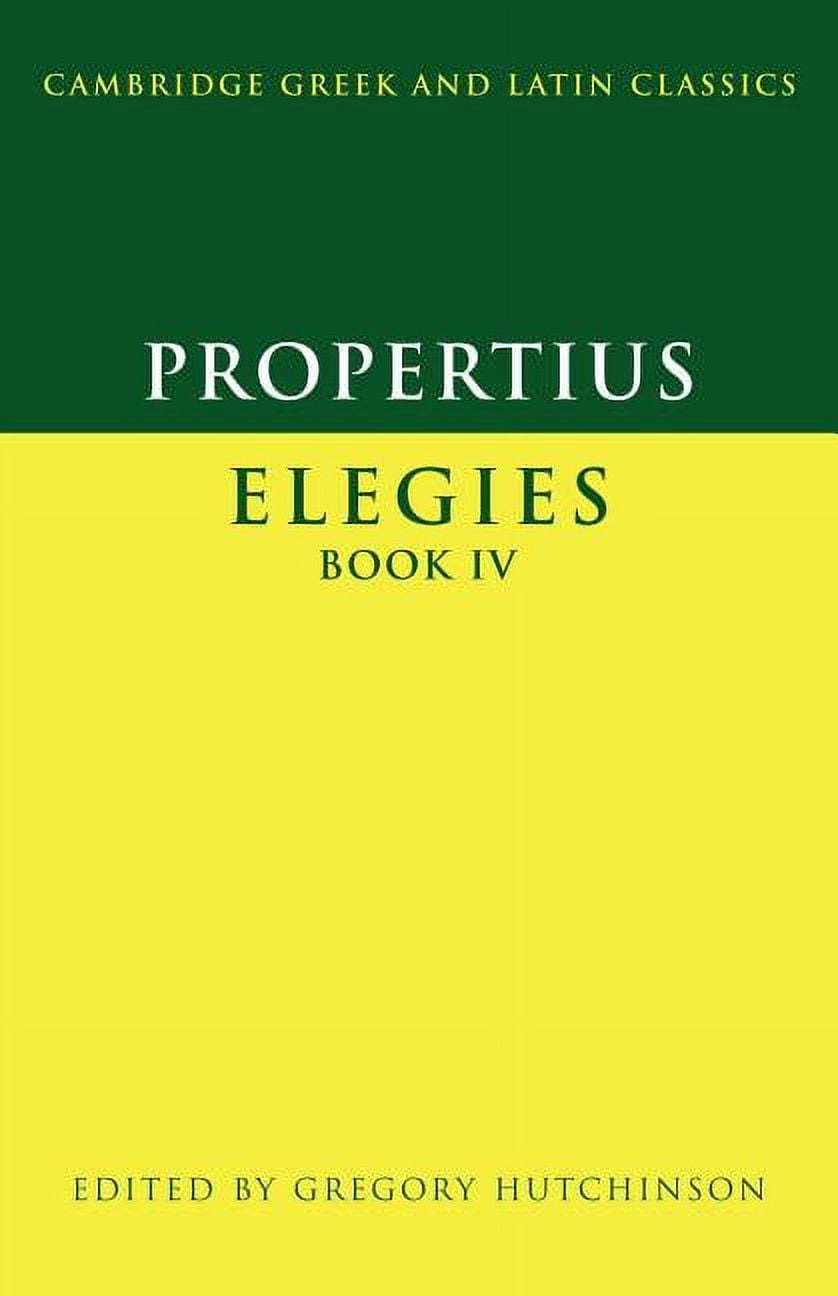 Cambridge Greek And Latin Classics Propertius: Elegies, (Paperback ...