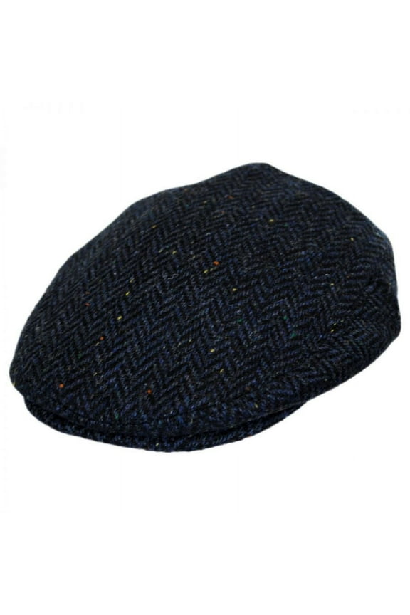 Cambridge Herringbone Wool Ivy Cap - XL - Navy Blue