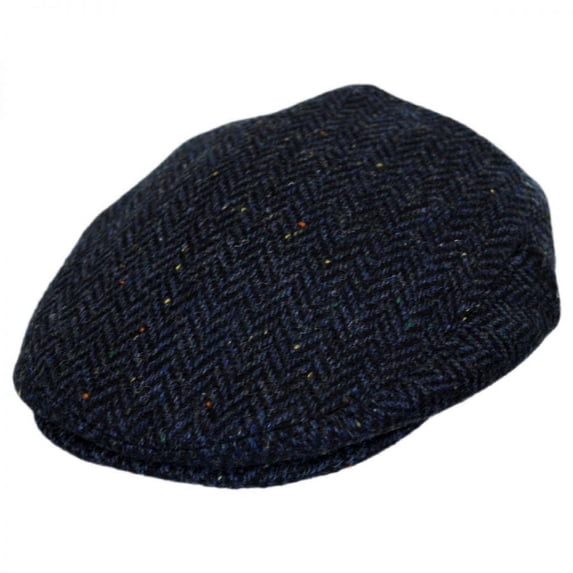 Cambridge Herringbone Wool Ivy Cap - XXL - Navy Blue