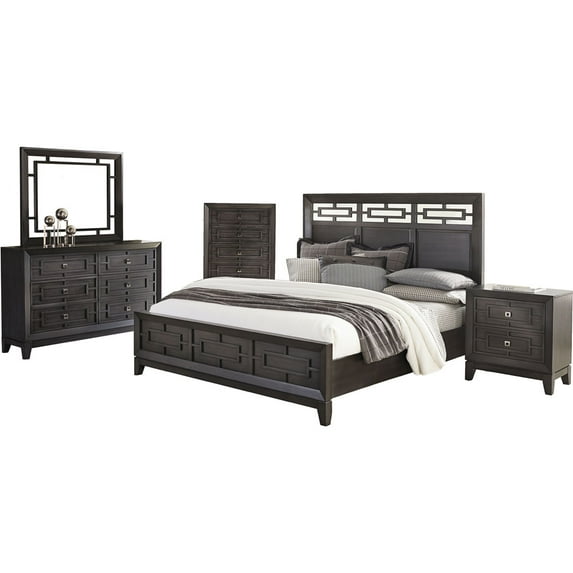 Cambridge Lexington Queen-Size Bedroom Suite: Queen-Size Bed Frame, Dresser, Mirror, Chest, and Nightstand