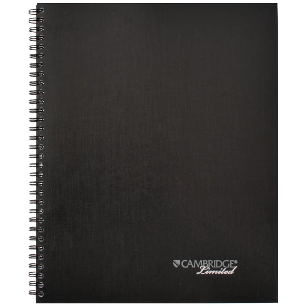Cambridge Limited 30% Recycled Business Notebook, 8 1/2" x 11", 1 Subject, Legal Ruled, 80 Sheets, Black