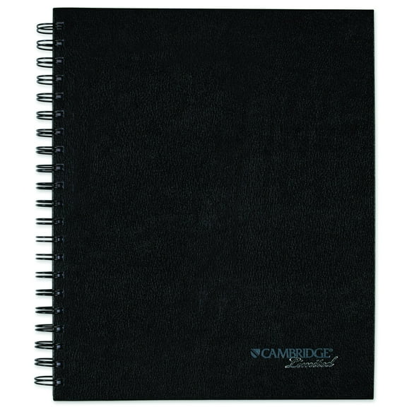 Cambridge Limited Hardcover Legal Ruled Business Notebook with Pocket, 96 Sheets, 8 1/8" x 11", Black
