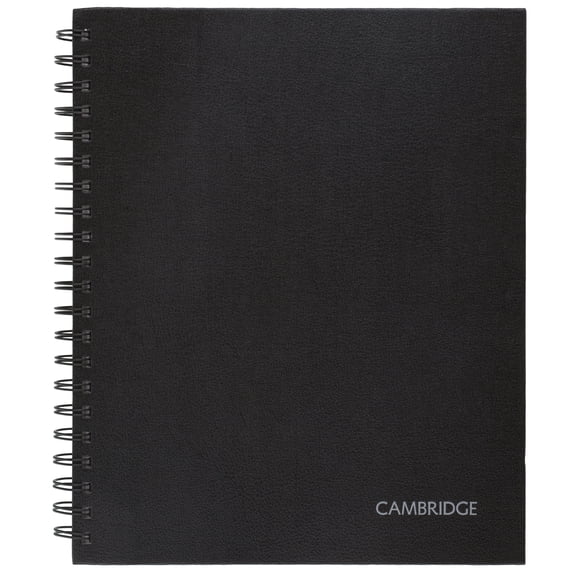 Cambridge Limited Legal Ruled Business Notebook with Pocket, 8" x 11", Black, Hardcover, Wirebound, 96 Sheets