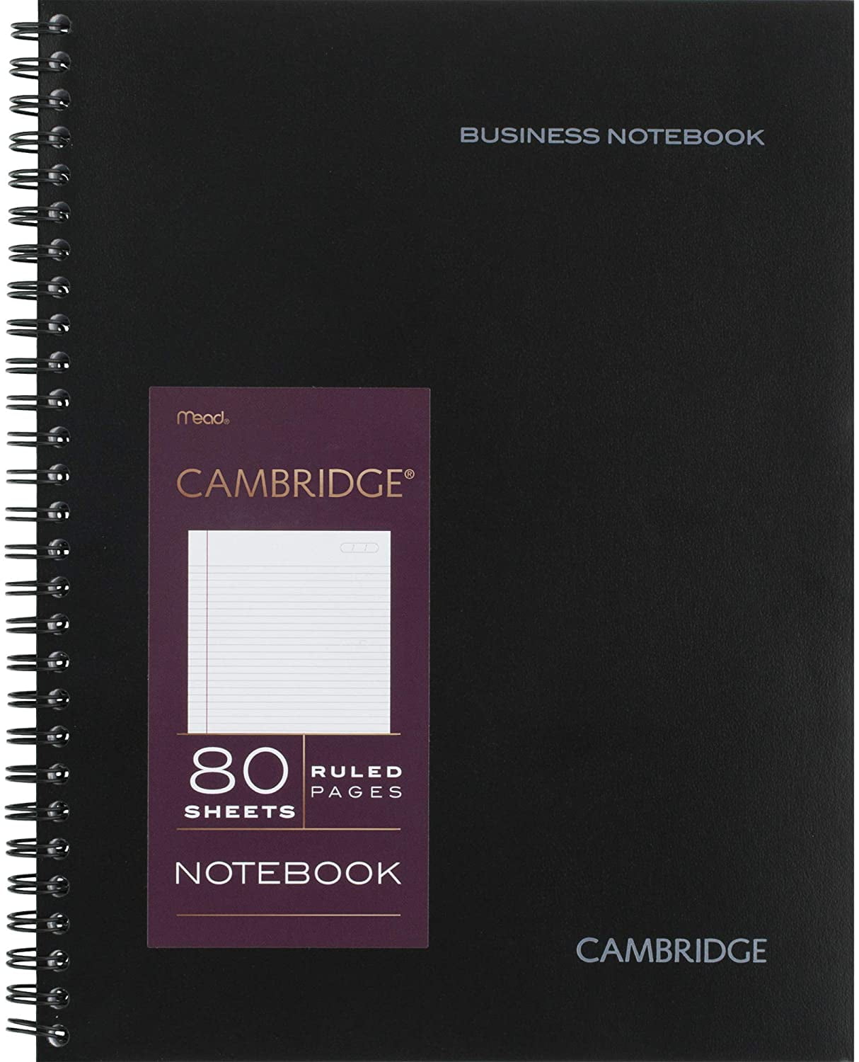 Cambridge Limited Notebook, Single Pack Black Spiral, Legal Ruled