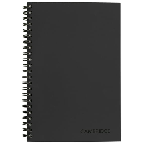 Cambridge Limited Wirebound Business Notebook, Legal Ruled, 5" x 8", 80 Sheets, Gray