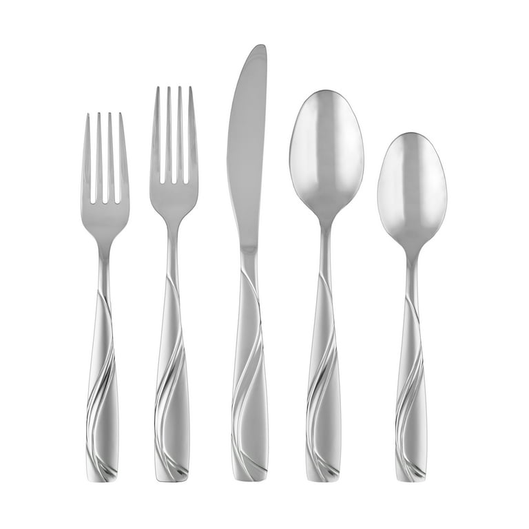 Cambridge 20-Piece Flatware Set, Service For 4 - Brogan Sand Frosted Finish Stainless Steel