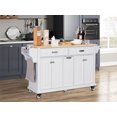 thumbnail image 1 of Cambridge Mobile Kitchen Island with Storage, Rolling Island with Wood Top, Spice Rack and Towel Holder, Modern Utility Cart for Kitchen, 1 of 6