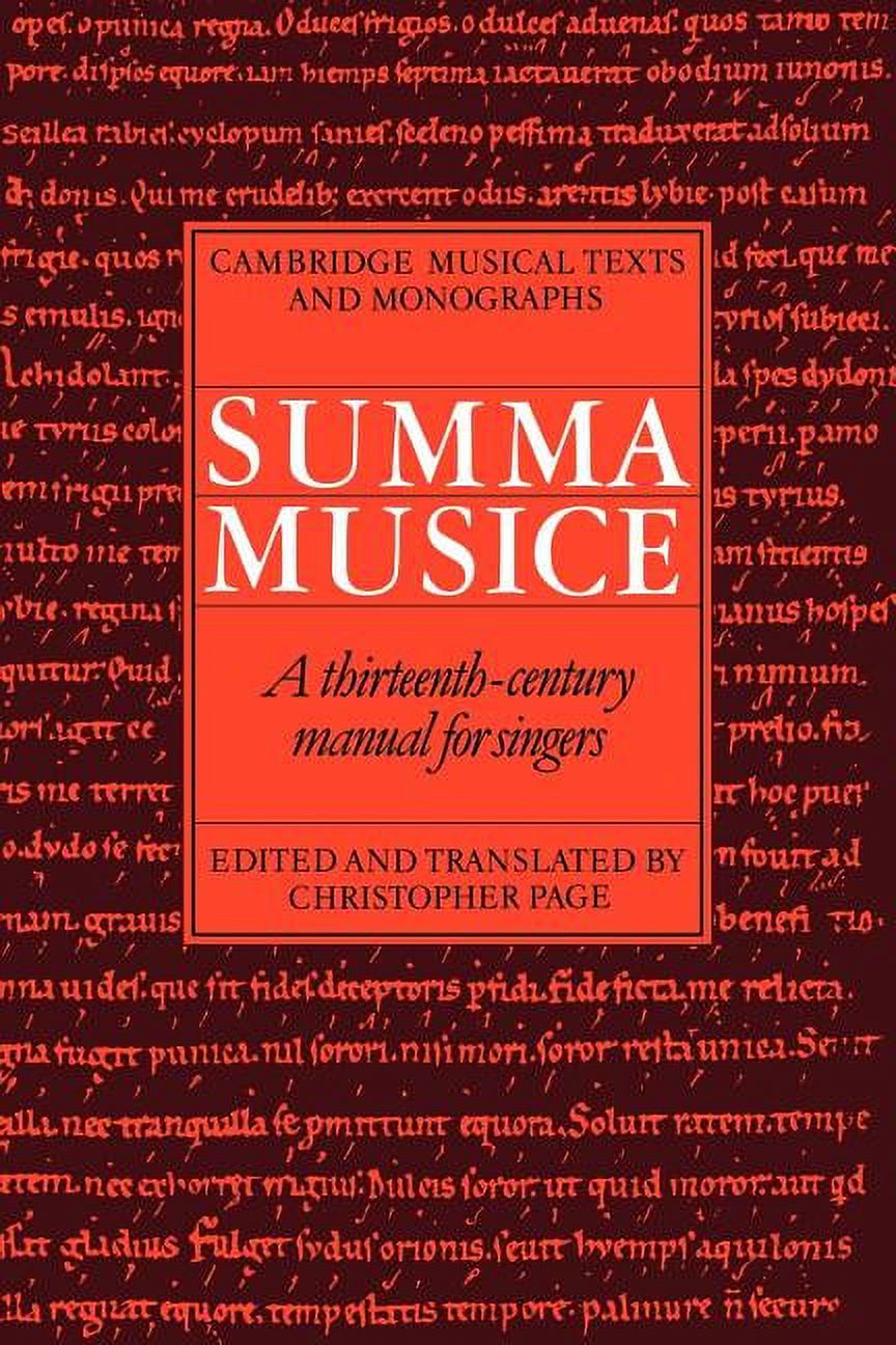 Summa Text Cambridge Musical Texts and Monographs: Summa Musice: A Thirteenth ...