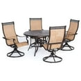 thumbnail image 1 of Cambridge Outdoor Legacy Seats 4 5-Piece Aluminum Dining Set with Four Swivel Rockers, Tan, 1 of 8