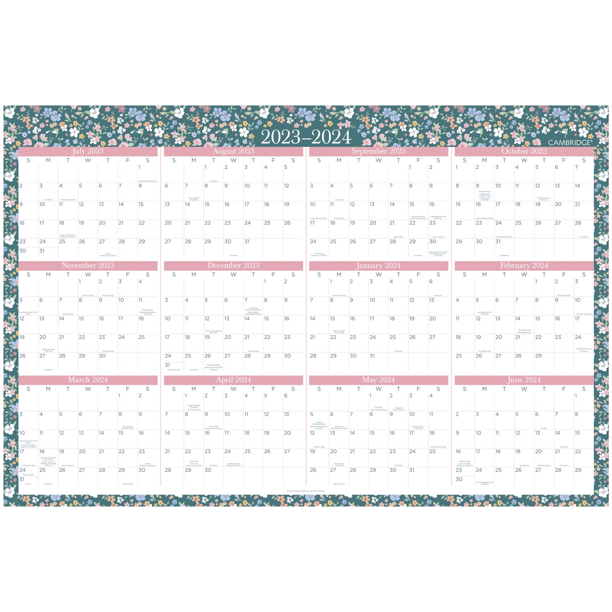 Cambridge Pippa 2023-2024 Erasable Wall Calendar Reversible Academic YearRegular - Walmart.com Cambridge Pippa 2023-2024 Erasable Wall Calendar Reversible Academic YearRegular - Walmart.com