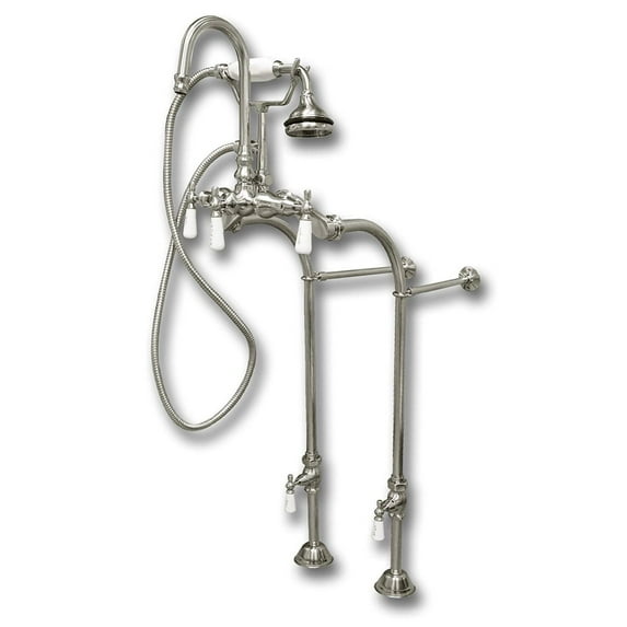 Cambridge Plumbing 5 Handles Floor Mounted Clawfoot Tub Trim