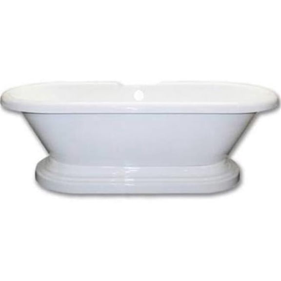 Cambridge Plumbing ADE60-PED-DH 60 x 30 in. Acrylic Double Ended Pedestal Bathtub with 7 in. Deck Mount Faucet Drillings