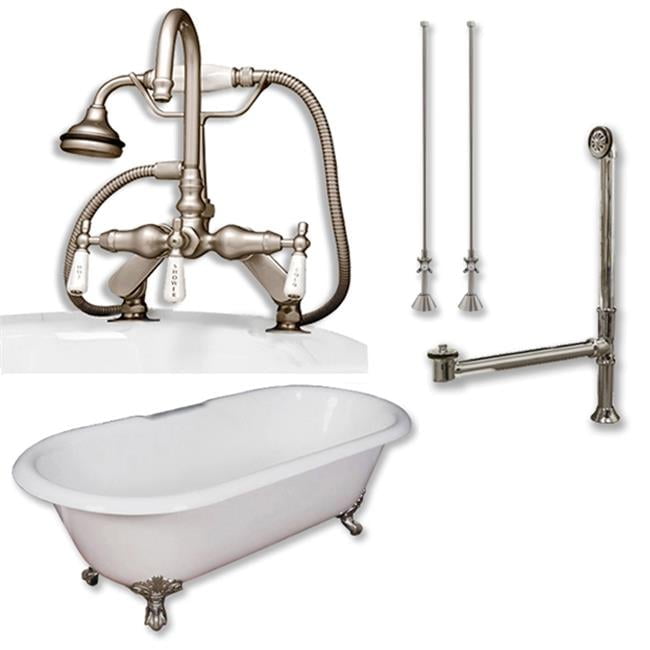 60" White Cast Iron Double Ended Clawfoot Tub