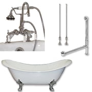 Cambridge Plumbing Cast Iron Double Ended Slipper Tub- Polished Chrome