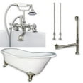 thumbnail image 1 of Cambridge Plumbing  Cast Iron Slipper Clawfoot Tub- Brushed Nickel - 67 x 30 in., 1 of 1