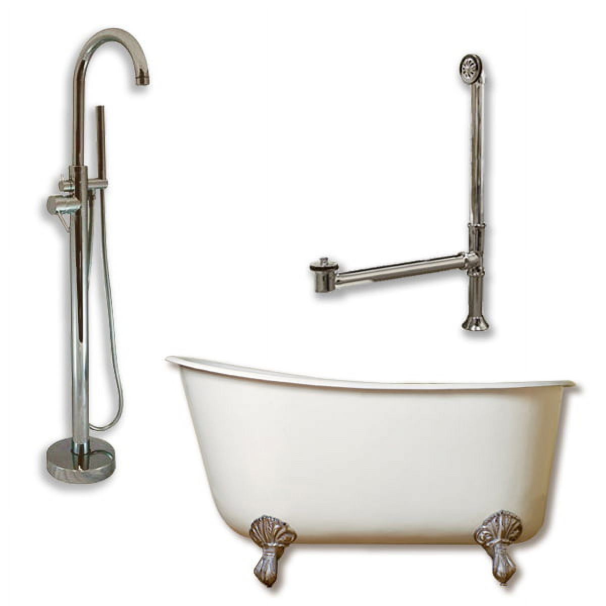 Cambridge Plumbing Cast Iron Swedish Slipper Tub 54" X 30" with no