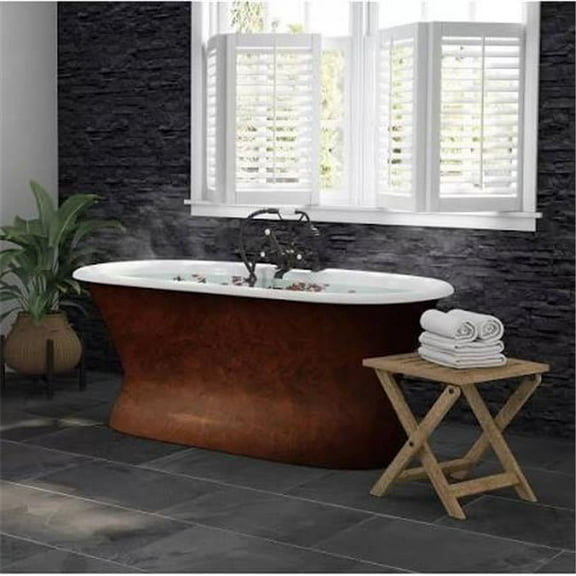 Cambridge Plumbing DE60-PED-398463-PKG-CP-NH 60 x 30 in. Cast Iron Double Ended Pedestal UbWith No Faucet Drillings - Polished Chrome