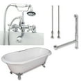 thumbnail image 1 of Cambridge Plumbing DE67-463D-2-PKG-CP-7DH Cast Iron Double Ended Clawfoot Tub, Polished Chrome - 67 x 30 in., 1 of 1