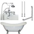 thumbnail image 1 of Cambridge Plumbing DES-463D-2-PKG-ORB-7DH Cast Iron Double Ended Slipper Tub- Oil Rubbed Bronze, 1 of 1