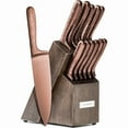 thumbnail image 1 of Cambridge Rame Hammered Copper Cutlery 12-Piece with Block, 1 of 1