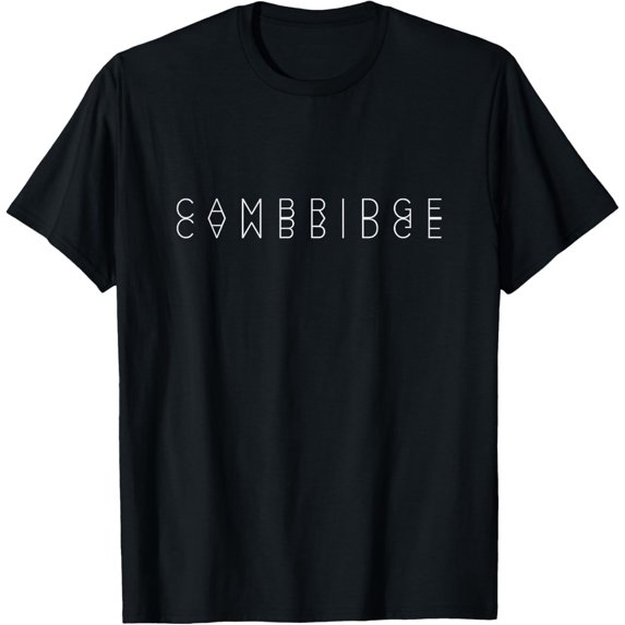 Cambridge Reflections - Britain Word Art British Souvenir T-Shirt men and women can wear, black, white, gifts