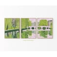 Cambridge River Willow Trees And Bridge Modern Linocut Landscape ...