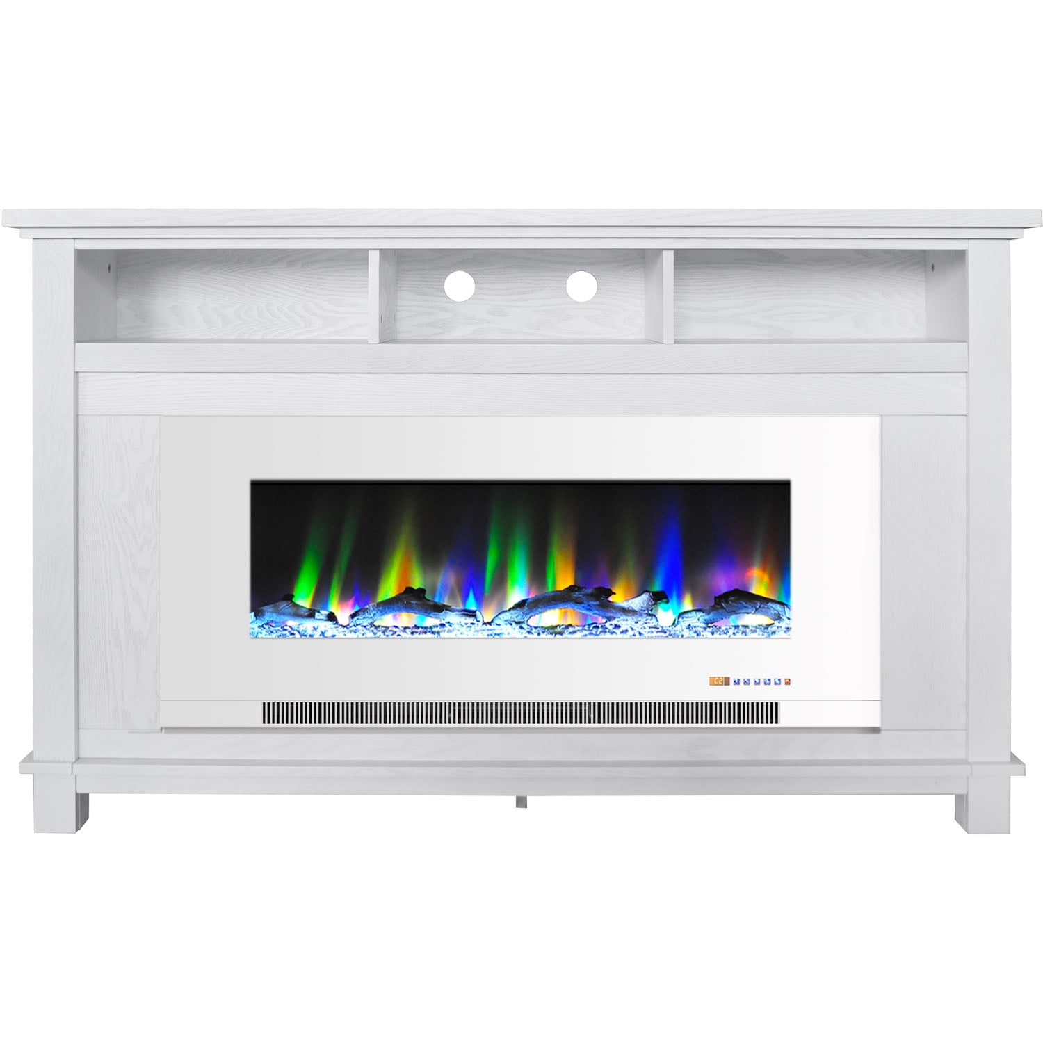 Cambridge San Jose Fireplace Entertainment Stand in White with 50 ...