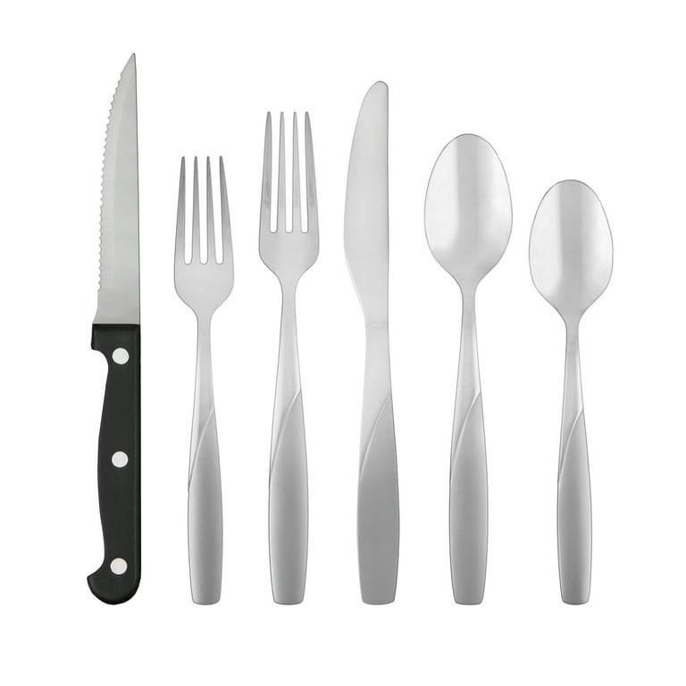 Cambridge Saunter Sand 36-Piece Flatware Set with Steak Knives