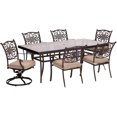 thumbnail image 1 of Cambridge Seasons 7-Piece Dining Set in Tan with Extra Large Glass-Top Dining Table, 1 of 9