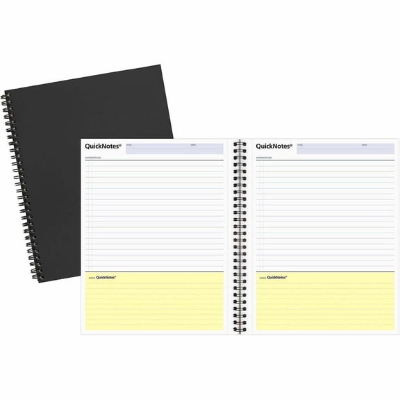 Cambridge Side Bound Guided Business Notebook, QuickNotes, 11 x 8 1/2, 80 Sheets -MEA06066