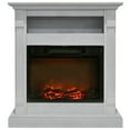 thumbnail image 1 of Cambridge Sienna 34" Freestanding White Mantel Electric Fireplace Heater with Realistic Flames & Log Insert | Fireplace Console Heater For Rooms up to 210 Sq.Ft. with Storage Shelf & Remote Control, 1 of 20