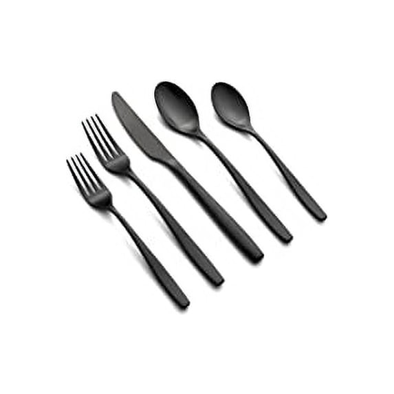 Cambridge Silversmiths Averie Black Satin 20-Piece Flatware Set, Service for 4