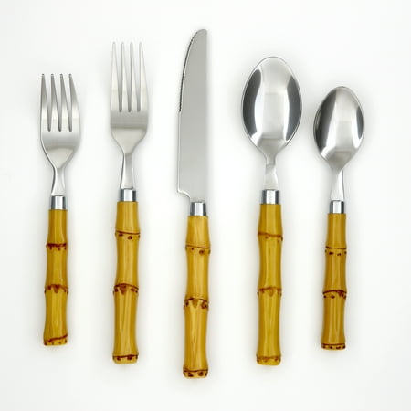 Cambridge Silversmiths Bamboo Natural 20-Piece Flatware Set, Service for 4