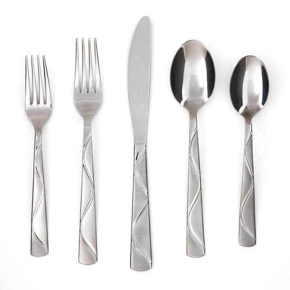 Cambridge Silver FELICITY Pattern Flatware Set - Stainless Steel With Frosted Accents