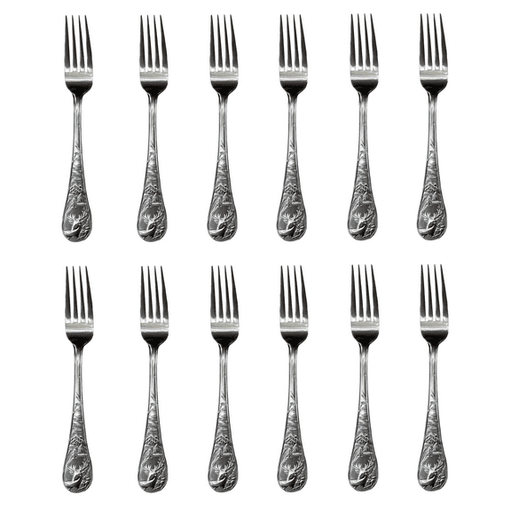 Cambridge Silversmiths Deer Stainless Steel Dinner Fork (Set of Twelve)