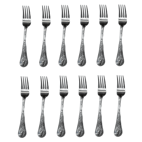 Cambridge Silversmiths Deer Stainless Steel Salad Fork (Set of Twelve)