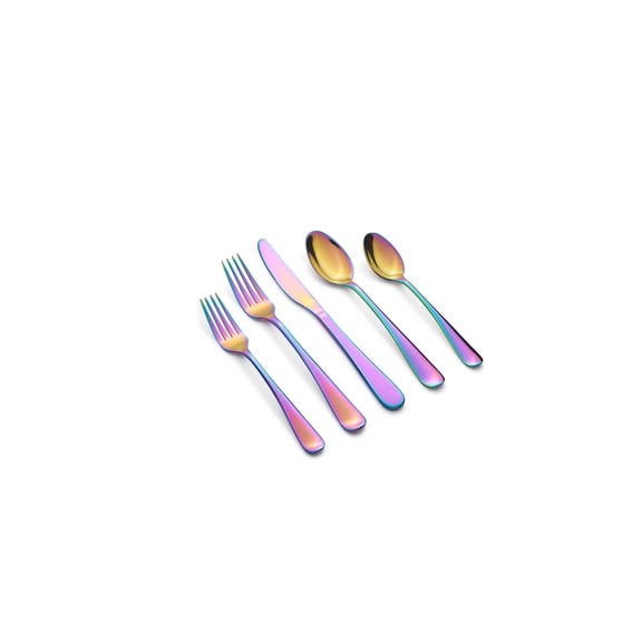 Cambridge Silversmiths Rhiannon 20-Piece Flatware Set, Service for 4 - 20 Piece Rainbow Mirror