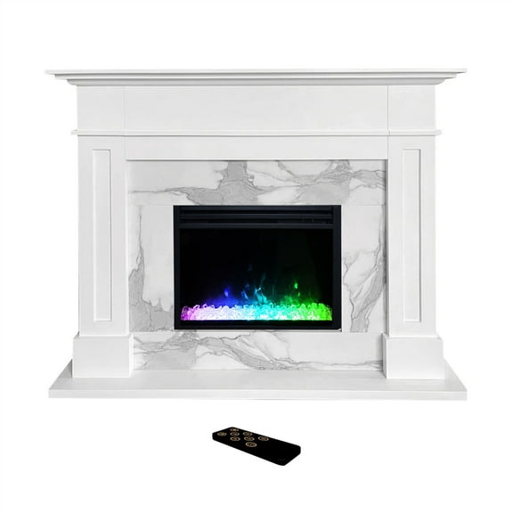 Cambridge Sofia 57 in. Indoor Freestanding Electric Fireplace Mantel with LED Insert and Remote