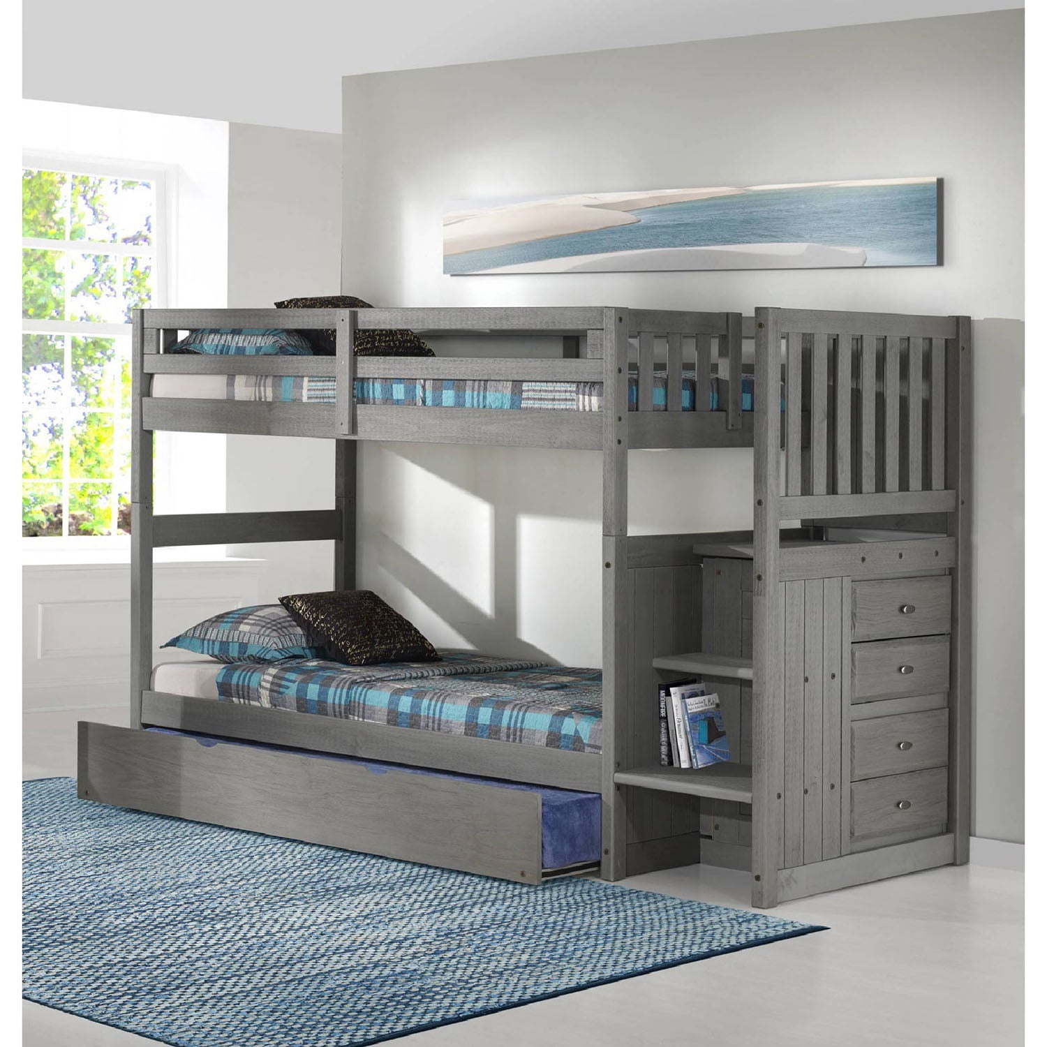 Cambridge Springside Twin over Twin Bunk Bed with Staircase and Twin