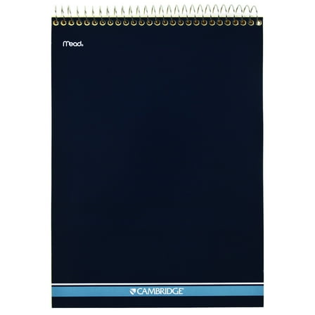 Cambridge Topbound Notebook, Wide Ruled, 70 Sheets, 8.5" x 11", Navy, Large