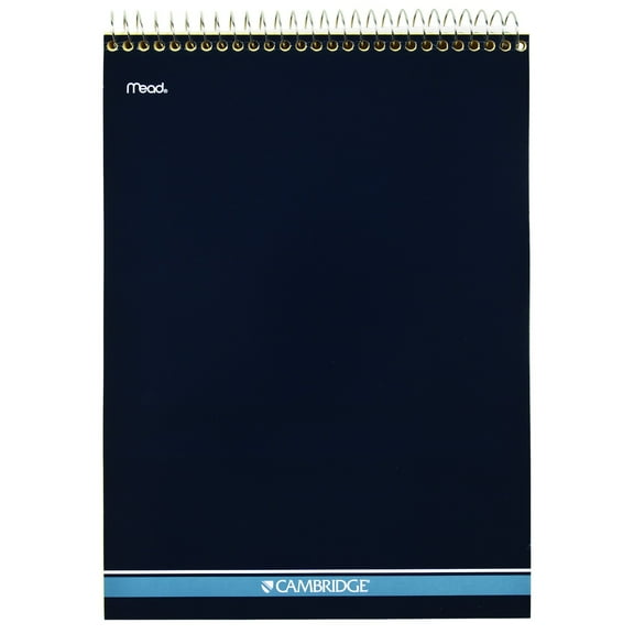 Cambridge Topbound Notebook, Wide Ruled, 70 Sheets, 8.5" x 11", Navy, Large