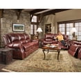 thumbnail image 1 of Cambridge Telluride 3-Piece Living Room Set with Sofa, Glider Console Loveseat and Rocker Recliner in 100% Genuine Oxblood Leather, 98528A3PC-OB, 1 of 5