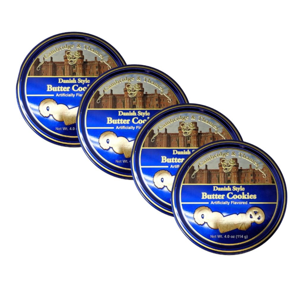Cambridge & Thames Danish Butter Cookies – 4 Pack | Assorted Classic Biscuit Gift Boxes | Rich Creamy Butter Taste | Ideal for Parties, Gifting, Tea Time & Holidays