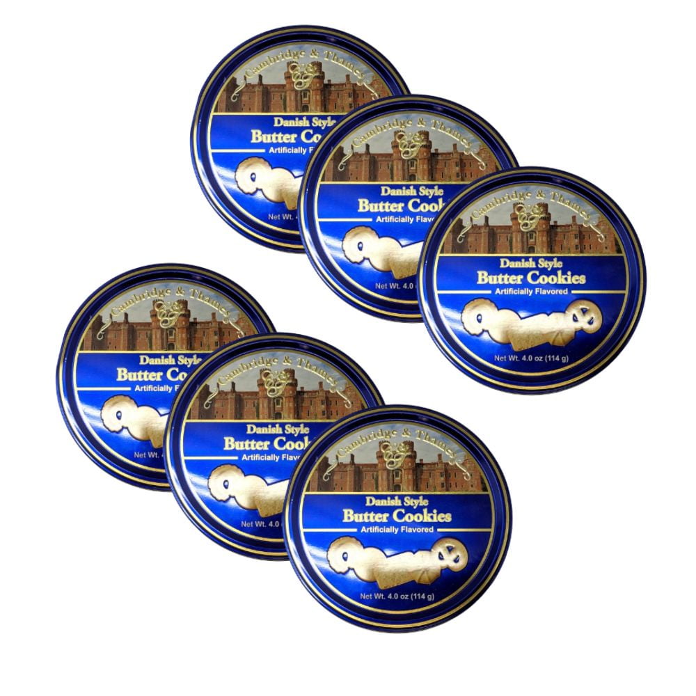 Cambridge & Thames Danish Butter Cookies – 6 Pack Bulk Value | Classic Assorted Biscuit Tins | Rich Creamy Butter Taste | Perfect for Parties, Gifting, Offices & Holidays
