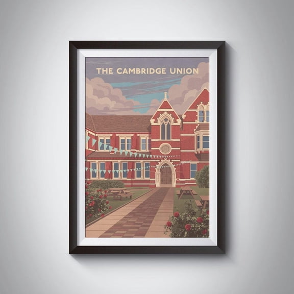 Cambridge Union University Debate Society Architecture Artwork Unframed Paper Print