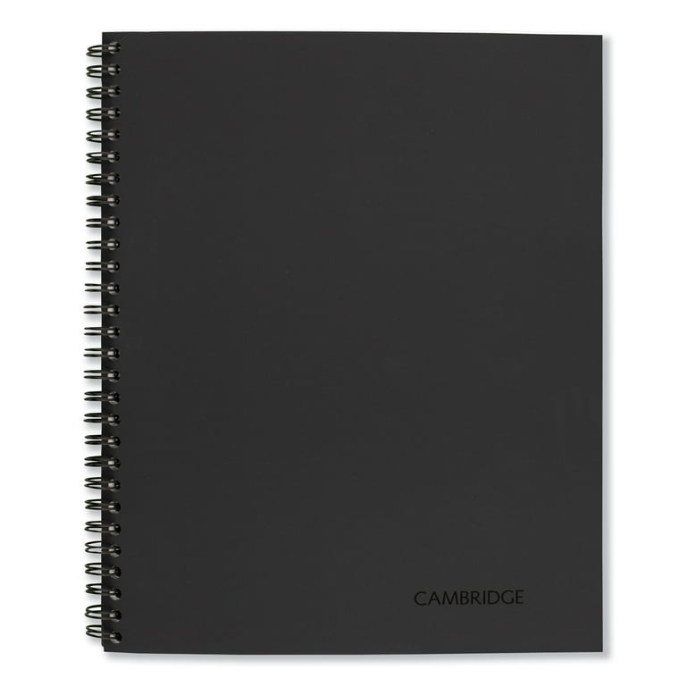 Cambridge Wire Bound Business Notebook, Wide/Legal Rule, Black