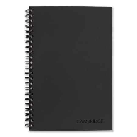 Cambridge Wire bound Business Notebook, Wide/Legal Rule, Black Cover, 8" x 5", 80 Sheets