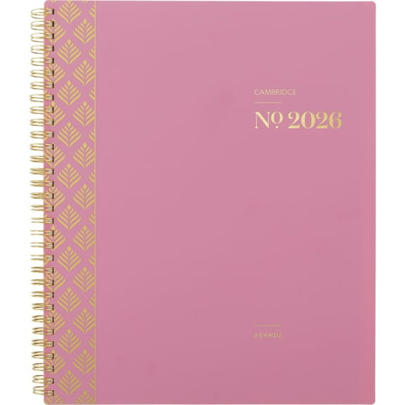 Cambridge WorkStyle Balance 2026 Weekly Monthly Planner Cosmetic Pink Large 8 12