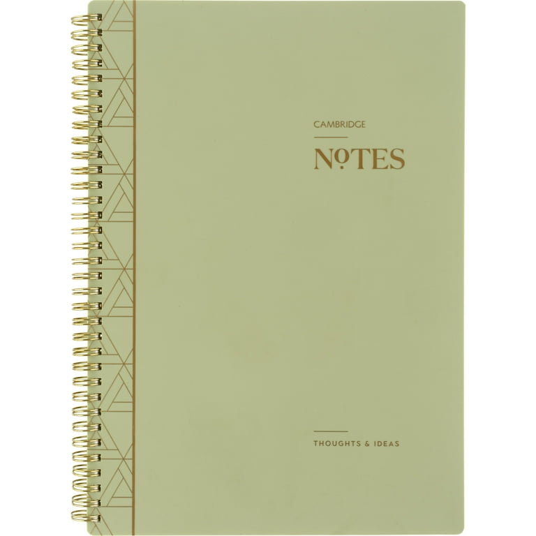 Cambridge WorkStyle Wirebound Notebook, 80 Sheets, Moss, Large, 8.25