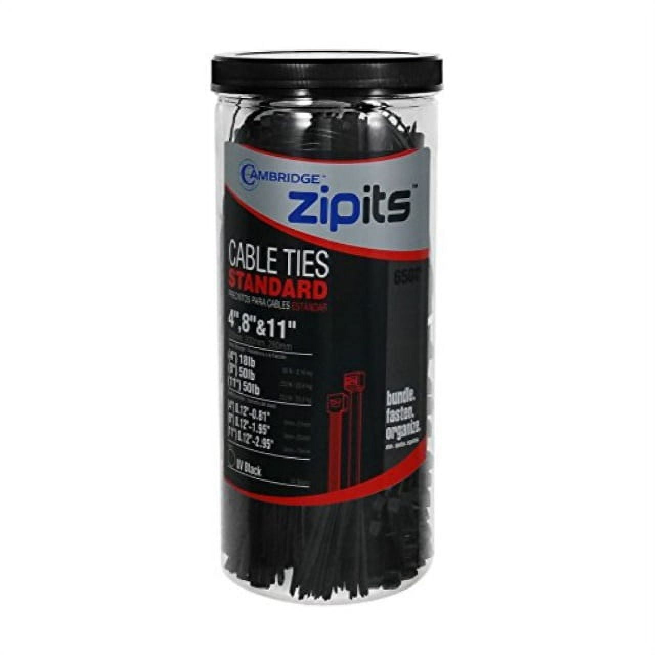 Cambridge ZipIts MultiPurpose Cable Ties 650 Pack Assortment 4 Inch 8